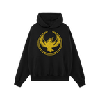 Oregon Rebel Alliance Hoodie & Sweatshirt features a black design with a distressed golden-yellow bird graphic, symbolizing p