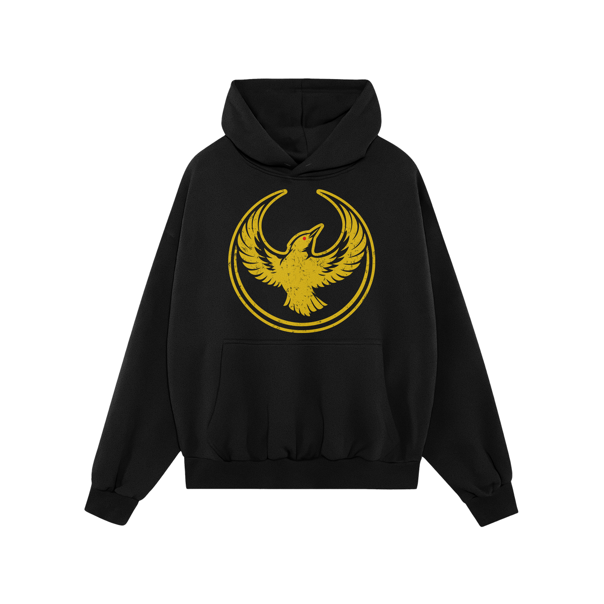 Oregon Rebel Alliance Hoodie & Sweatshirt features a black design with a distressed golden-yellow bird graphic, symbolizing p