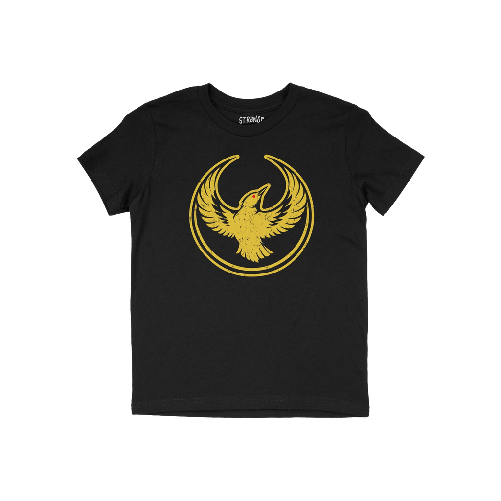 Oregon Rebel Alliance T-shirt featuring a distressed golden phoenix graphic with outstretched wings inside a broken ring, sym