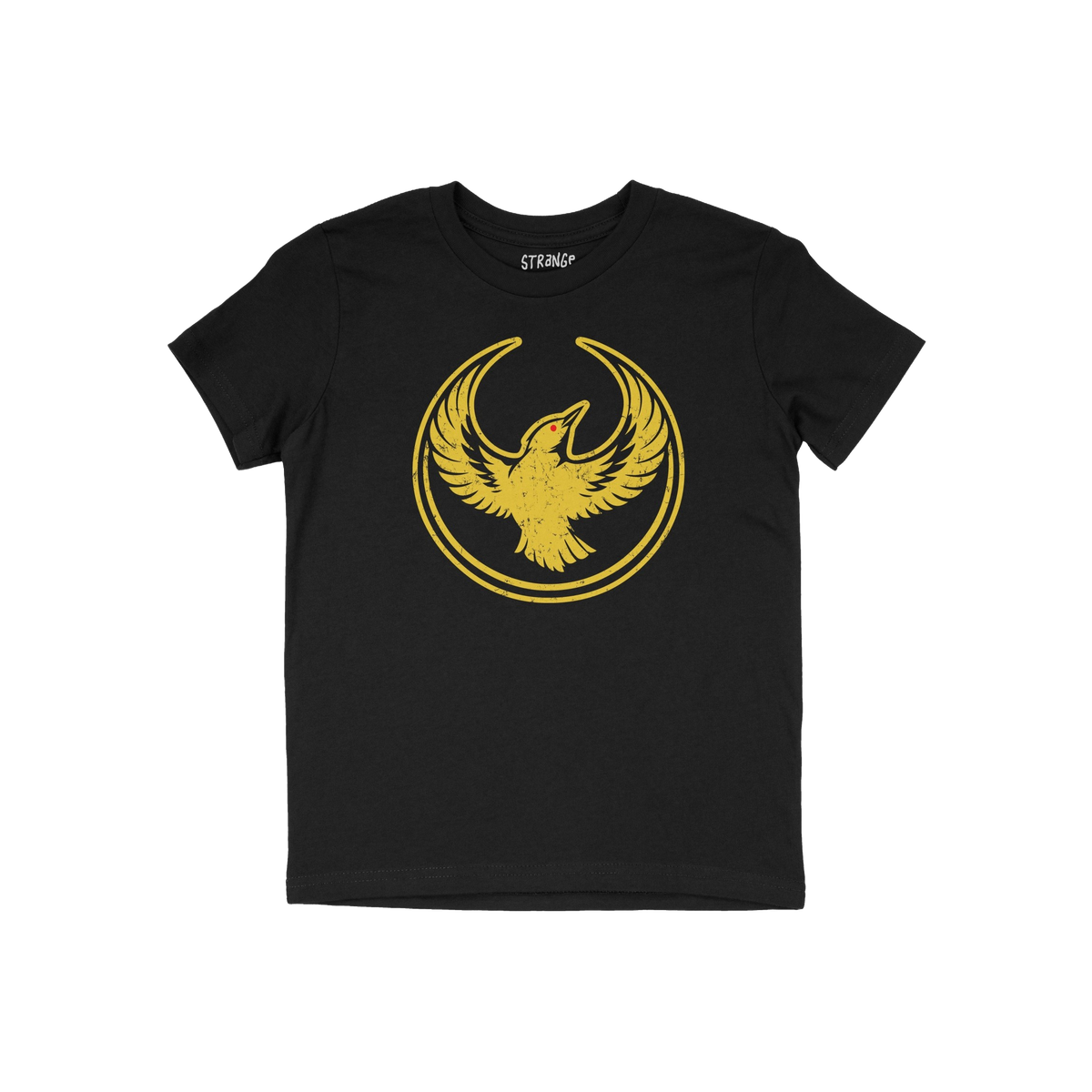 Oregon Rebel Alliance T-shirt featuring a distressed golden phoenix graphic with outstretched wings inside a broken ring, sym