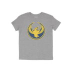 Heather-gray Oregon Rebel Alliance T-shirt featuring a circular graphic of a stylized yellow phoenix with outstretched wings