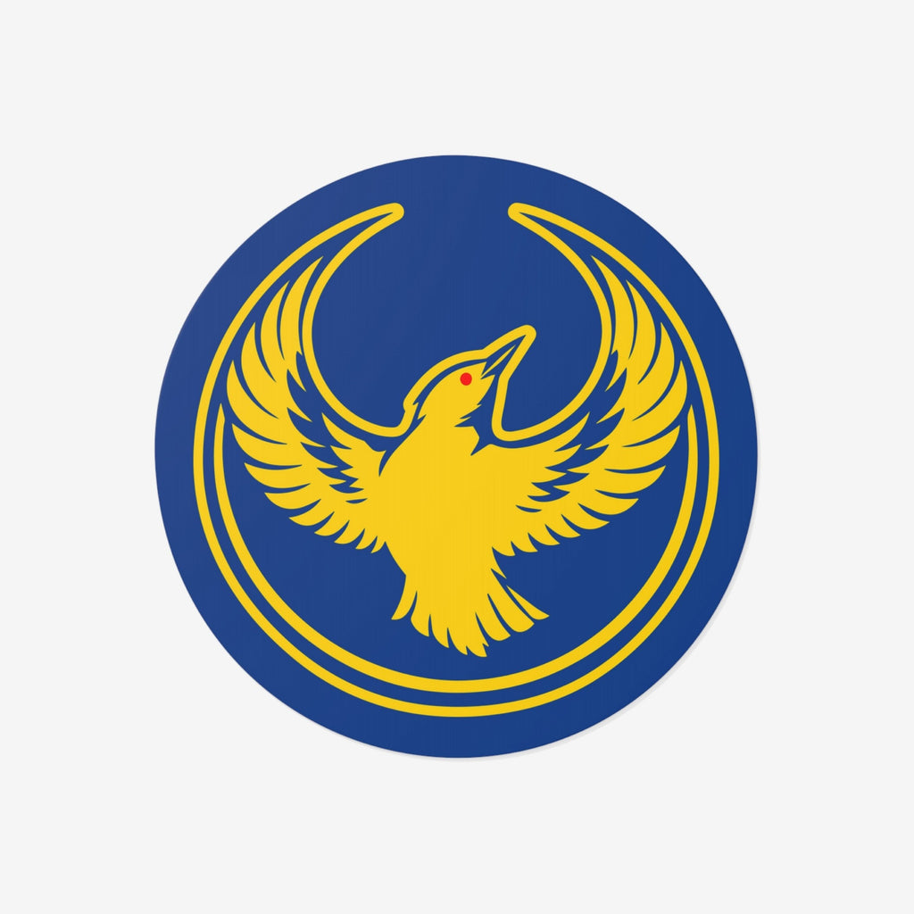 Oregon Rebel Alliance Sticker featuring a stylized yellow bird emblem with wings outstretched, symbolizing activism and protest. Available in 3 x 3 or 5 x 5 sizes.