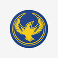Oregon Rebel Alliance Sticker featuring a stylized yellow bird emblem with wings outstretched, symbolizing activism and protest. Available in 3 x 3 or 5 x 5 sizes.