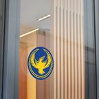 Oregon Rebel Alliance Sticker featuring a stylized yellow bird emblem on a glass door, symbolizing activism and solidarity. Perfect for expressing bold beliefs on personal items like laptops or water bottles.