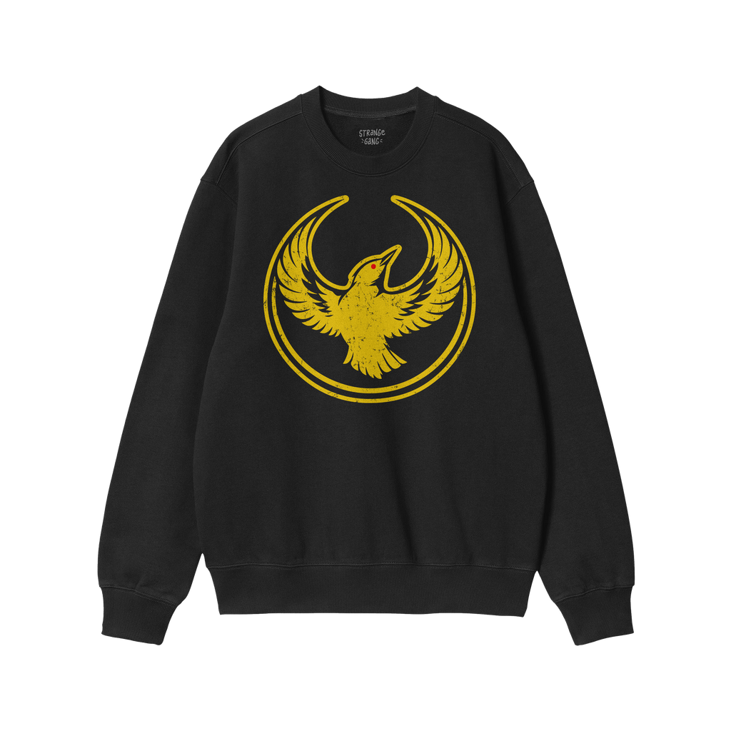 Oregon Rebel Alliance Hoodie & Sweatshirt featuring a bold yellow phoenix-like bird graphic, symbolizing resistance. The desi