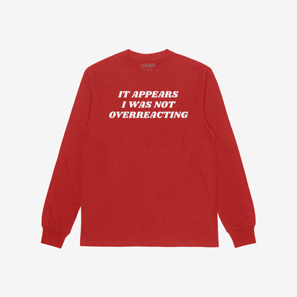 Overreacting Shirt Long Sleeve Red by Strange Gang