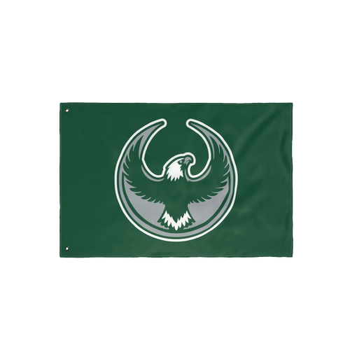 Philly Rebel Alliance Flag featuring a stylized eagle emblem with wings in a circular frame, symbolizing anti-fascist and pro