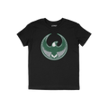 Philly Rebel Alliance T-shirt showcasing a large circular emblem with a stylized eagle on the chest, symbolizing anti-fascist