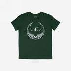 Philly Rebel Alliance T-shirt in dark green with a distressed eagle emblem, symbolizing resistance and equality. Ideal for activists, available in various fits and colors, reflecting the spirit of unity and protest.