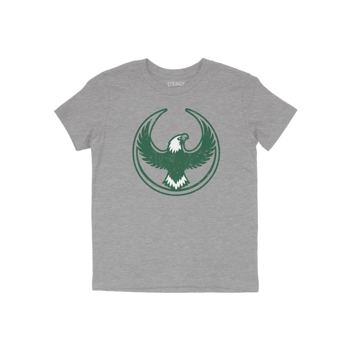 Philly Rebel Alliance T-shirt featuring a bold, stylized green eagle with outstretched wings inside a crescent, symbolizing r