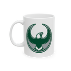 Philly Rebel Alliance Mug featuring a stylized eagle emblem in dark green, symbolizing resistance and solidarity, perfect for