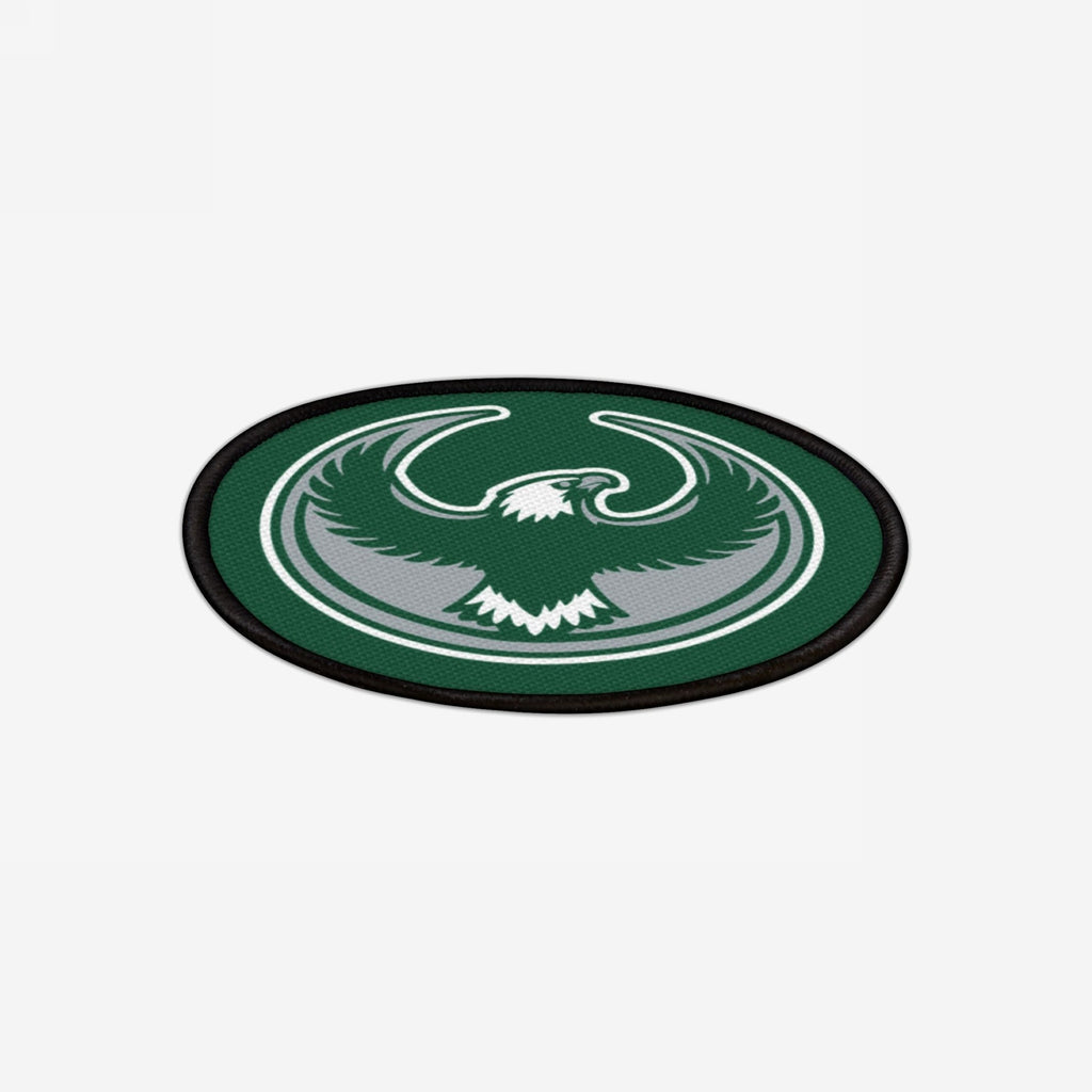Philly Rebel Alliance Patch: An oval patch with a stylized eagle in flight on a dark green background, symbolizing anti-fascist protest and immigrant rights. Ideal for jackets, tote bags, or rally gear.