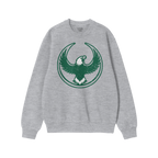 Light-gray crewneck sweatshirt featuring the Philly Rebel Alliance emblem: a bold, stylized eagle with outstretched wings enc