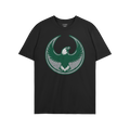 Philly Rebel Alliance T-shirt featuring a bold eagle graphic within a circular emblem on the front, embodying anti-fascist an