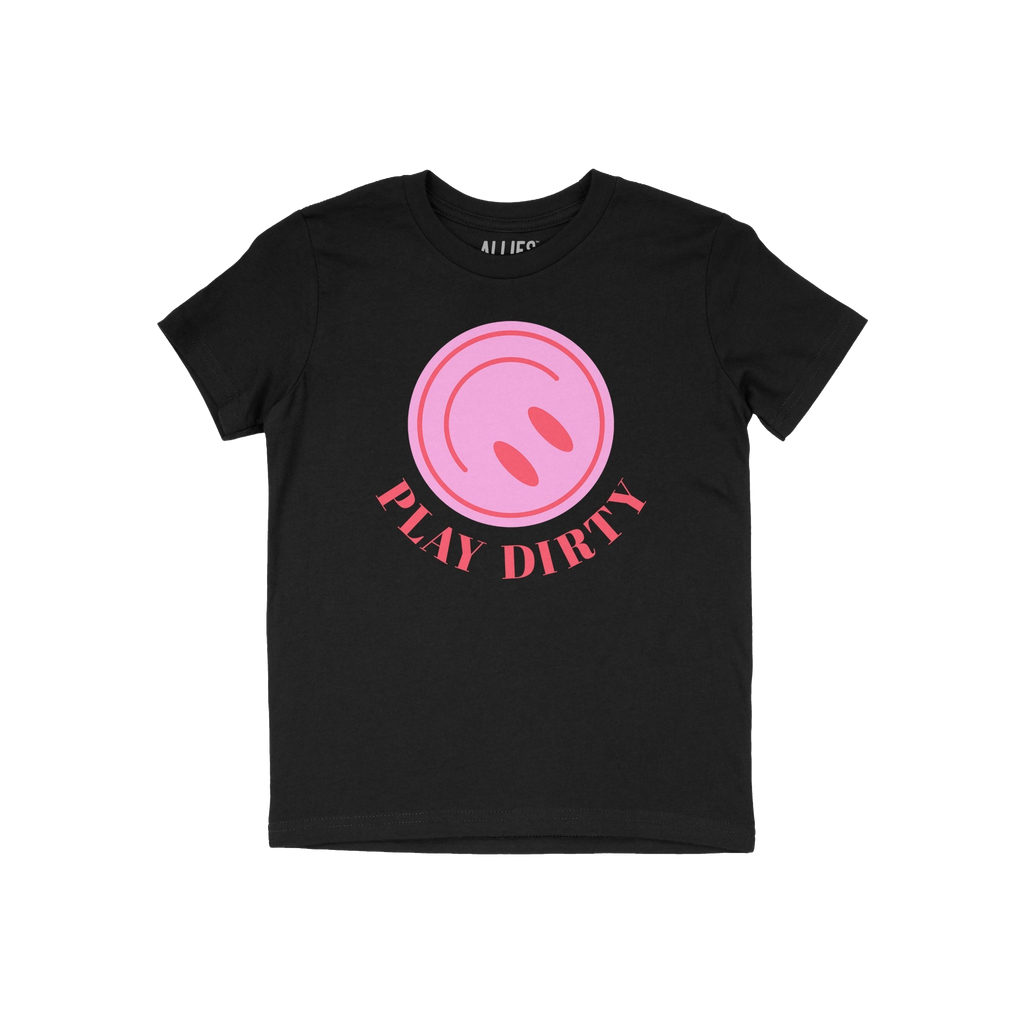 Play Dirty T-shirt featuring a bold pink circle graphic and PLAY DIRTY text, embodying a fun, rebellious spirit. Perfect for 