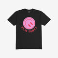 Black T-shirt with “PLAY DIRTY” in bold red letters below a pink circle graphic, embodying playful rebellion from the brand “STRANGE ALLIES.” Perfect for chaos lovers and unapologetic fun.