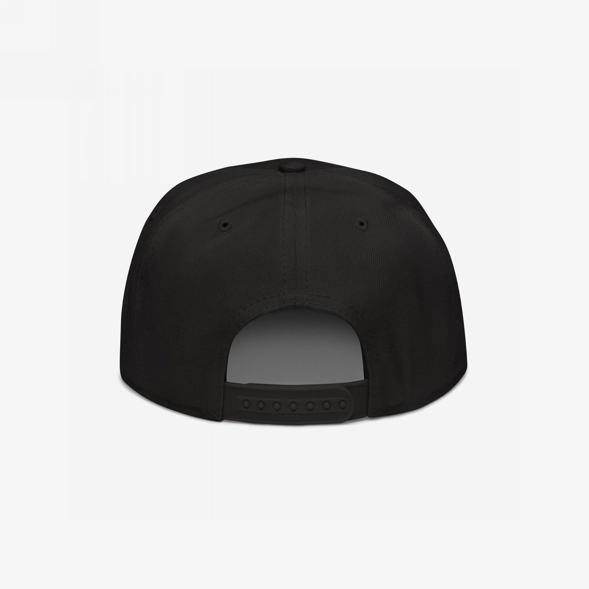 Back view of the Proud Child Of Immigrants Hat, featuring a plain black design with an adjustable snap-closure. This minimalist cap celebrates heritage and resilience, making a bold statement of pride and identity.