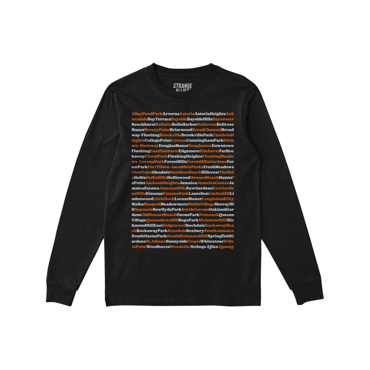 Queens NYC Neighborhoods Long Sleeve T-shirt