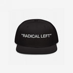 Radical Left Classic Hat: Black flat-brim cap with 'RADICAL LEFT' in white, embodying bold progressive ideals. Perfect for expressing identity with pride and irony, available in various styles and fits.