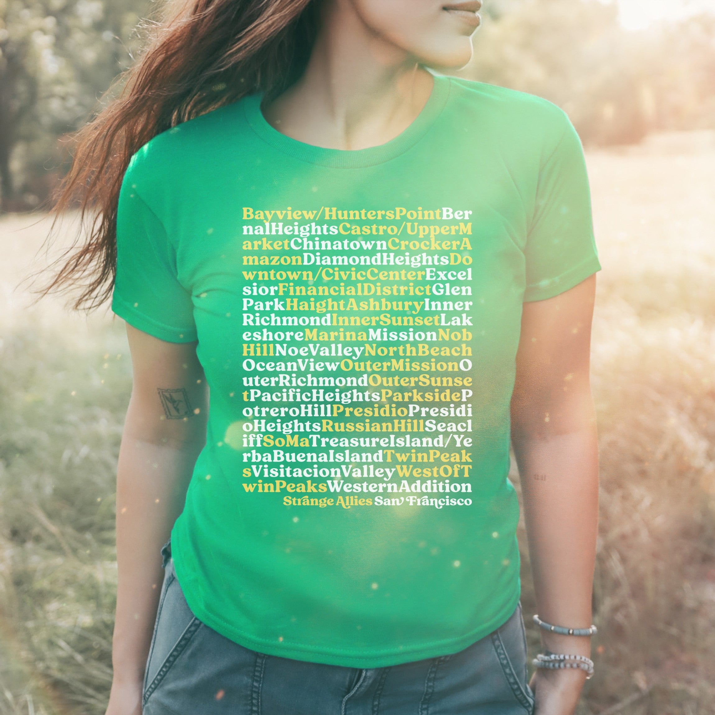 San Francisco Neighborhoods Women's Baby Tee