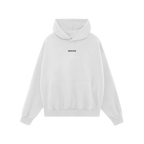 Snacks Hoodie & Sweatshirt: A plain white pullover with 'SNACKS' in black uppercase letters, featuring a kangaroo pocket and 