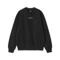 Black Snacks Hoodie & Sweatshirt with ribbed cuffs, hem, and a small white SNACKS print on chest, embodying a minimalist desi
