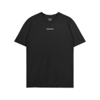 The Snacks T-shirt features the word SNACKS in white on a black tee, embodying a quirky, bold statement. Designed by STRANGE 