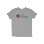 Snitches Get Stitches Shirt: A light-gray T-shirt featuring a humorous red-circled “no” symbol over a talking silhouette,