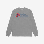 Snitches Get Stitches Shirt: Heather-gray long-sleeve featuring a bold no snitching icon and witty slogan about healthcare, blending humor with a statement on loyalty and insurance.
