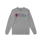 Snitches Get Stitches Shirt: Heather-gray long-sleeve featuring a bold no snitching icon and witty slogan about healthcare, b
