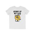 Story Of My Life Shirt with distressed lettering and a droopy-eyed smiley face, humorously capturing life's chaos and struggl