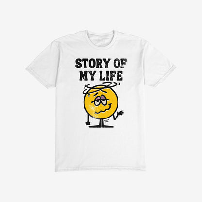Story Of My Life T-shirt Short Sleeve White by Strange Allies