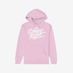 Strange Allies Handstyle Hoodie showcasing a graffiti-style “Strange Allies” logo with a halo on the chest, featuring a drawstring hood and kangaroo pocket for a bold, street-ready statement.