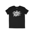 Strange Allies Handstyle T-shirt features bold graffiti-style STRANGE ALLIES print with a halo swoosh, embodying outsider spi