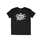 Strange Allies Handstyle T-shirt features bold graffiti-style STRANGE ALLIES print with a halo swoosh, embodying outsider spi