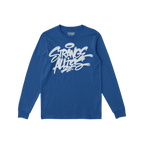 Strange Allies Handstyle T-shirt features a graffiti-style logo on a long-sleeve crewneck, symbolizing bold expression and un