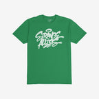 Strange Allies Handstyle T-shirt features a bold graffiti-style graphic reading “Strange Allies,” symbolizing unity and bold expression, perfect for those who embrace their unique place in society.