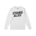 Strange Allies T-shirt features bold STRANGE ALLIES™ text across the chest, embodying an outsider ethos. Laid flat, this wh