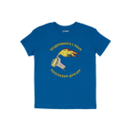 Say Hello Ukraine Shirt features a cartoonish hand holding a flaming Molotov bottle, encircled by Russian text, symbolizing d