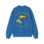 Royal-blue crewneck sweatshirt titled Say Hello Ukraine Shirt, featuring a graphic of a hand holding a Molotov cocktail with 