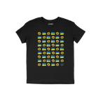 Ukraine Sunflowers Shirt with a grid of sunflower icons and hand-painted blue-and-yellow stripes, symbolizing resilience and