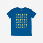 Ukraine Sunflowers Shirt featuring a 6x6 grid of yellow-and-blue blocks and sunflower icons, symbolizing resilience and unity, with STRANGE GANG text, supporting Ukraine's fight for freedom.