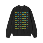 Ukraine Sunflowers Shirt features a grid of sunflowers and Ukrainian flags, symbolizing resilience and unity. This black crew