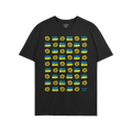 Ukraine Sunflowers Shirt featuring a grid of stylized sunflowers and Ukrainian flags, symbolizing resilience and unity. The d