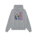 Light-gray pullover hoodie featuring the Anti Fascist Uncle Sam Shirt design, with Uncle Sam pointing and text urging resista