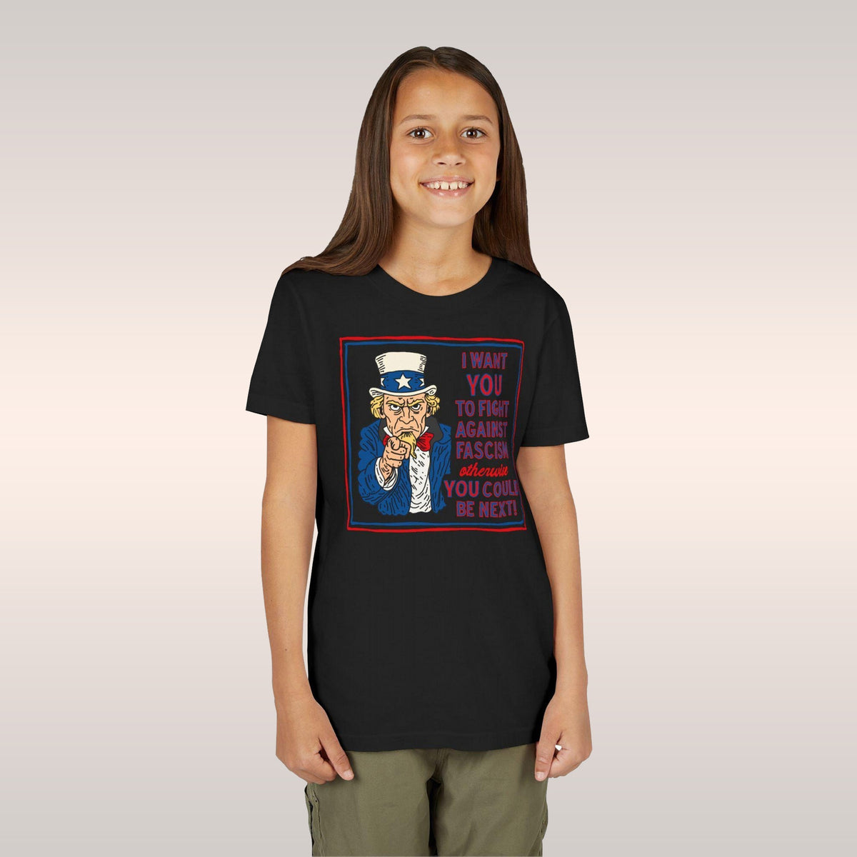 Anti-Fascist Uncle Sam Kids T-shirt