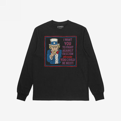 Anti Fascist Uncle Sam Long Sleeve T-shirt