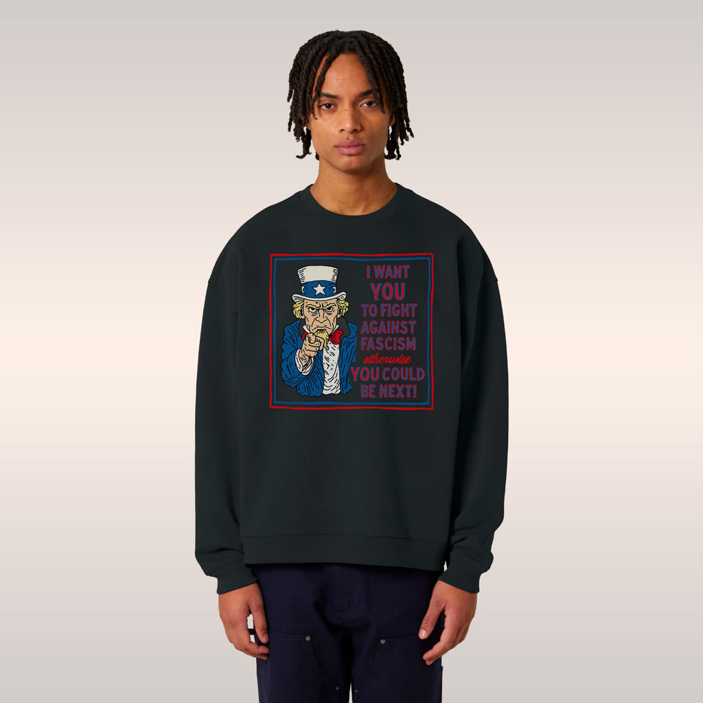 Anti-Fascist Uncle Sam Sweatshirt