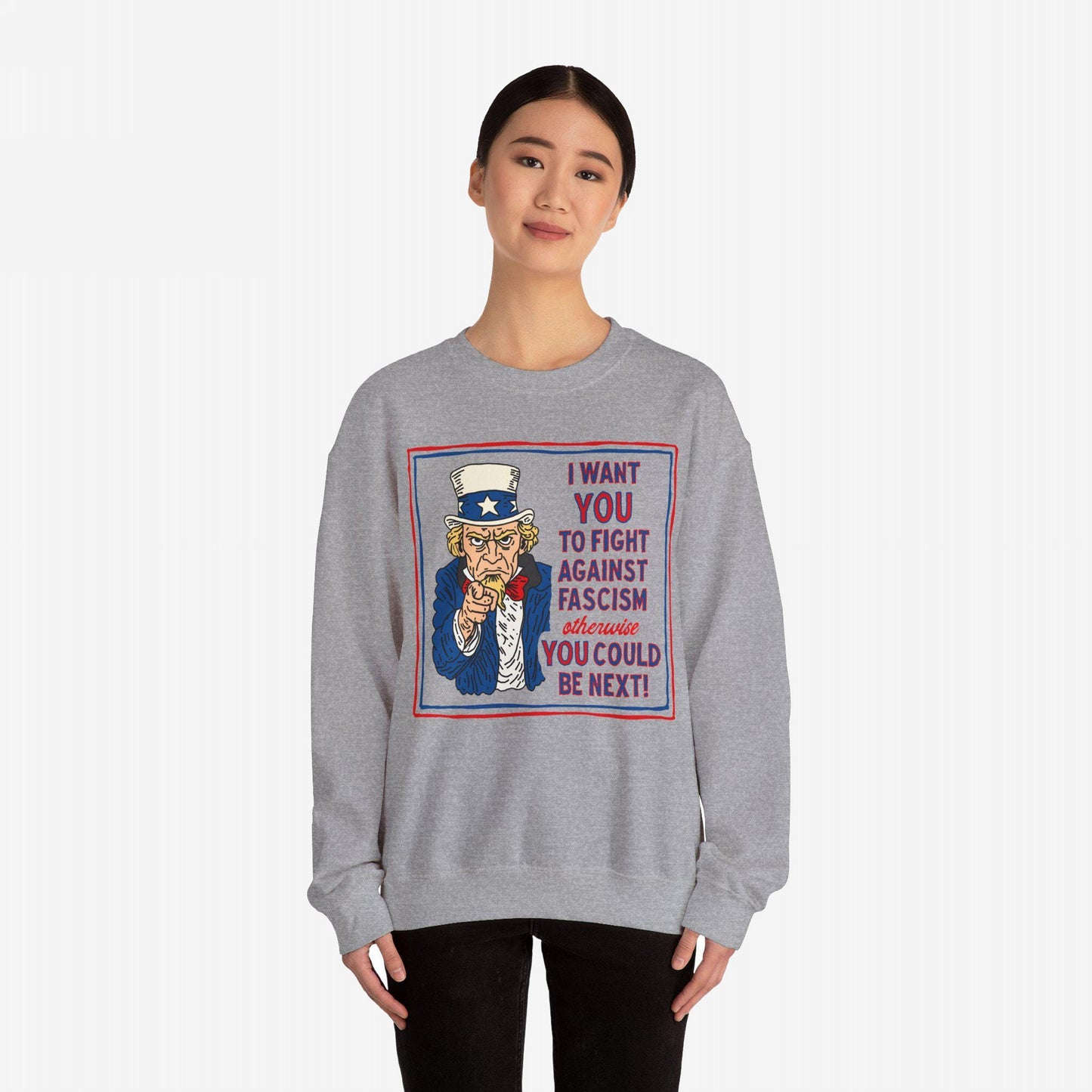Anti Fascist Uncle Sam Sweatshirt