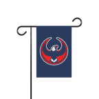 USA Rebel Alliance Garden Flag featuring a stylized red, white, and blue eagle emblem on a navy background, symbolizing anti-
